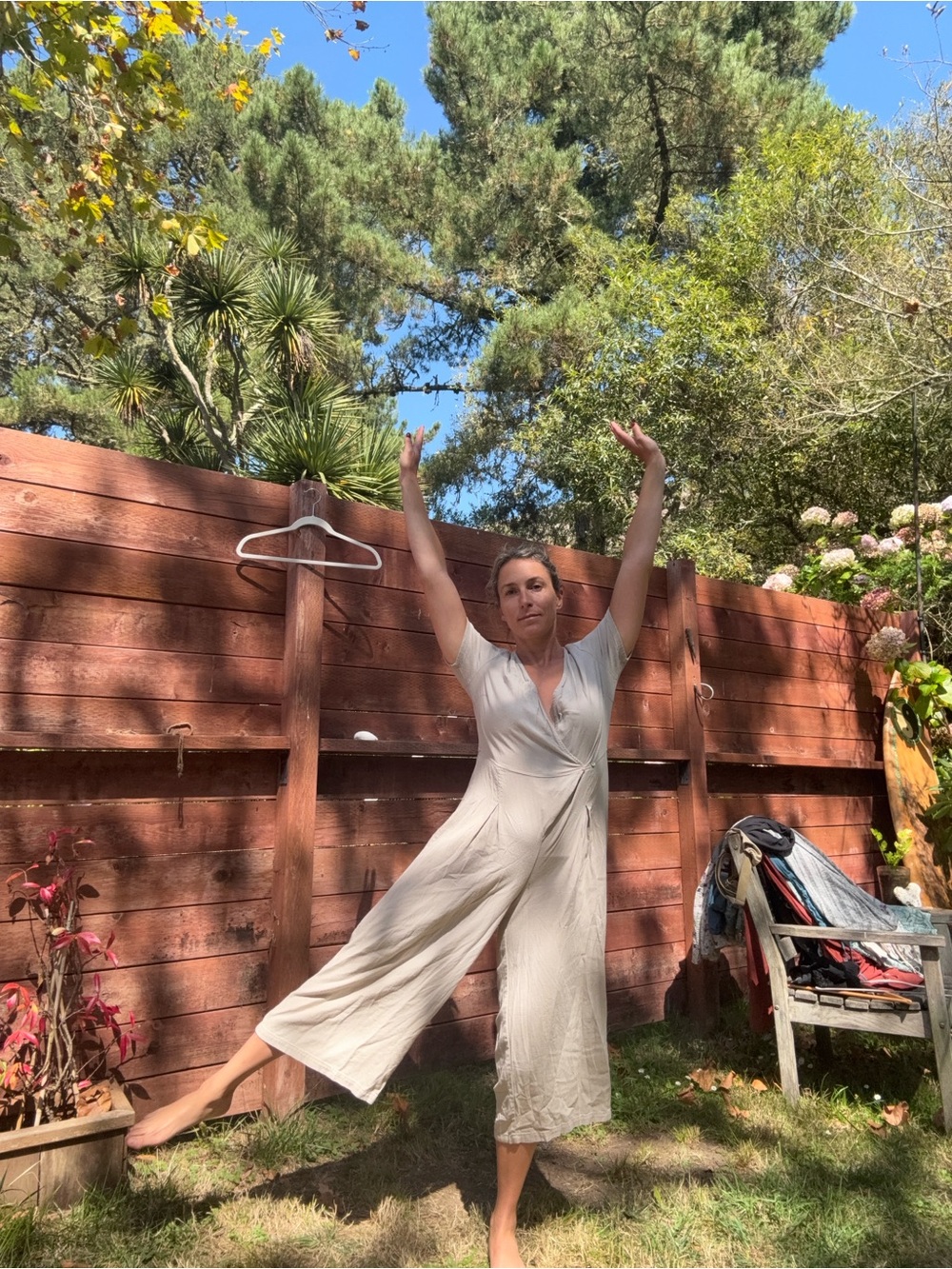 Linen Vero Moda Cream Short-Sleeve Wrap Jumpsuit